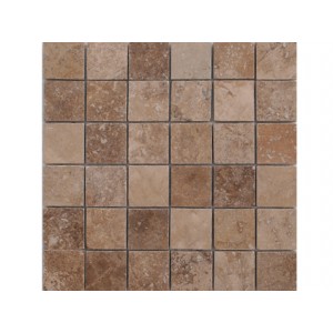 Mozaīka, travertīna, GEA, slīpēta, ar pildījumu, 4,8 x 4,8 x 1 cm, m2