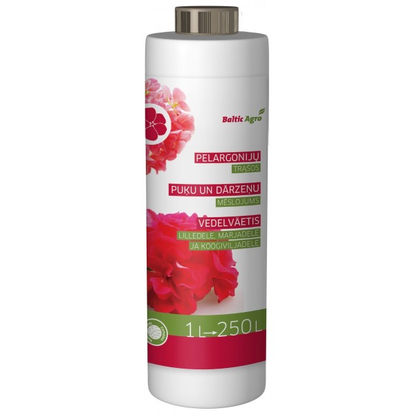 Koncentrēts šķidrais mēslojums pelargonijām, 1 l